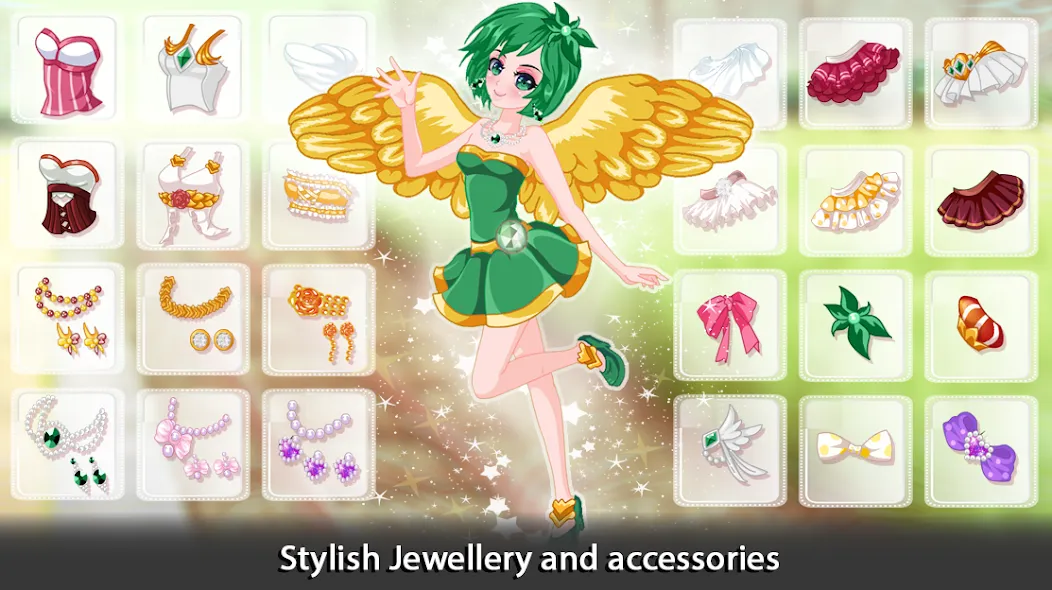 Скачать взломанную Dress Up Angel Anime Girl Game  [МОД Много монет] — полная версия apk на Андроид screen 3