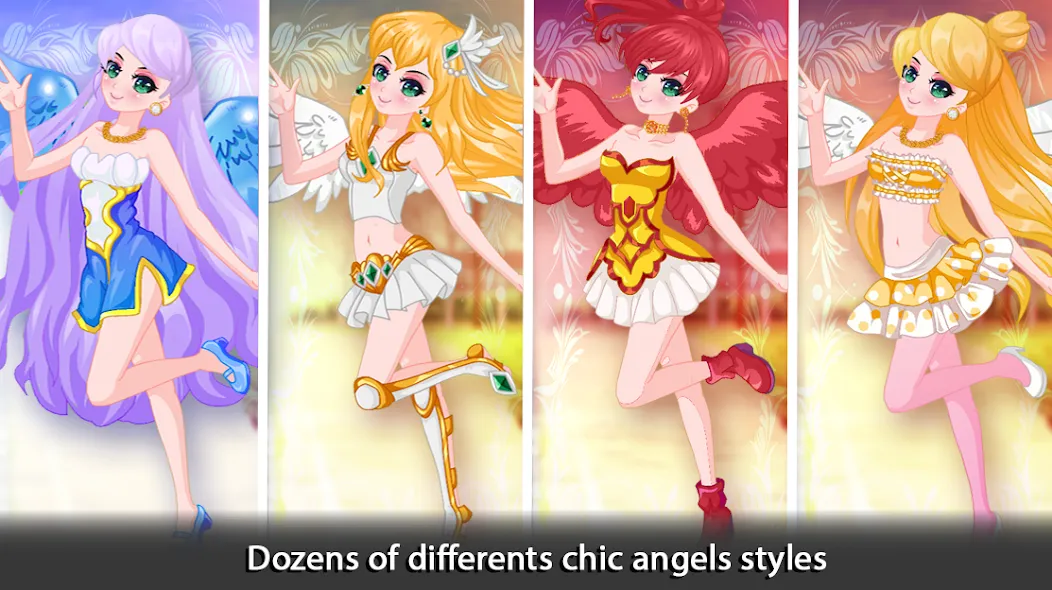 Скачать взломанную Dress Up Angel Anime Girl Game  [МОД Много монет] — полная версия apk на Андроид screen 4