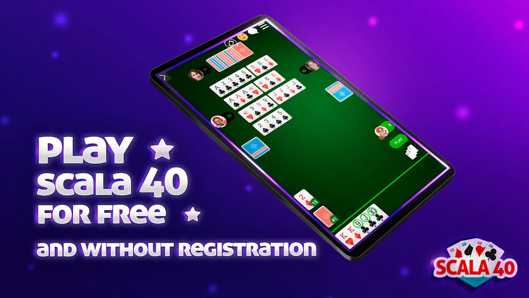 Взломанная Scala 40 Online — Card Game (Скала 40 Онлайн)  [МОД Меню] — стабильная версия apk на Андроид screen 1