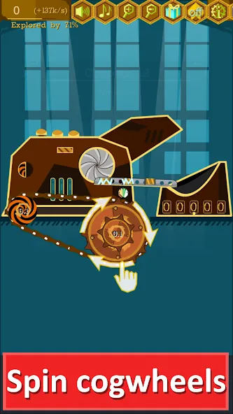 Скачать взлом Steampunk Idle Gear Spinner (Стеампанк Идл Спиннер Фабрика)  [МОД Mega Pack] — полная версия apk на Андроид screen 1