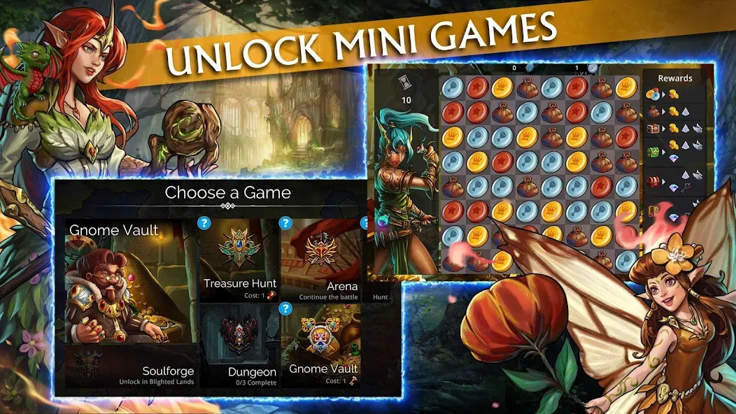 Скачать взлом Gems of War — Match 3 RPG (Гемс оф Вар)  [МОД Unlocked] — стабильная версия apk на Андроид screen 3