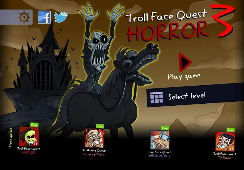 Взломанная Troll Face Quest: Horror 3 (Тролл Фейс Квест)  [МОД Много монет] — полная версия apk на Андроид screen 1