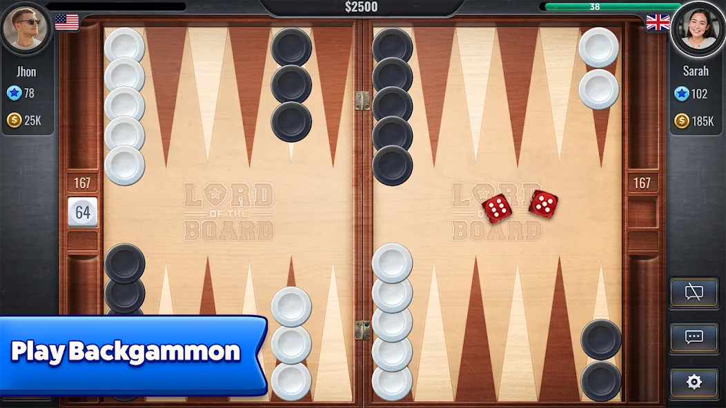 Взлом Backgammon — Lord of the Board (Бэкгаммон)  [МОД Много монет] — последняя версия apk на Андроид screen 1