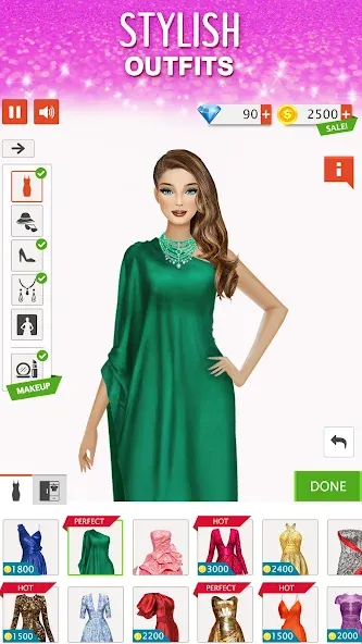 Скачать взлом Fashion Stylist: Dress Up Game  [МОД Mega Pack] — последняя версия apk на Андроид screen 2