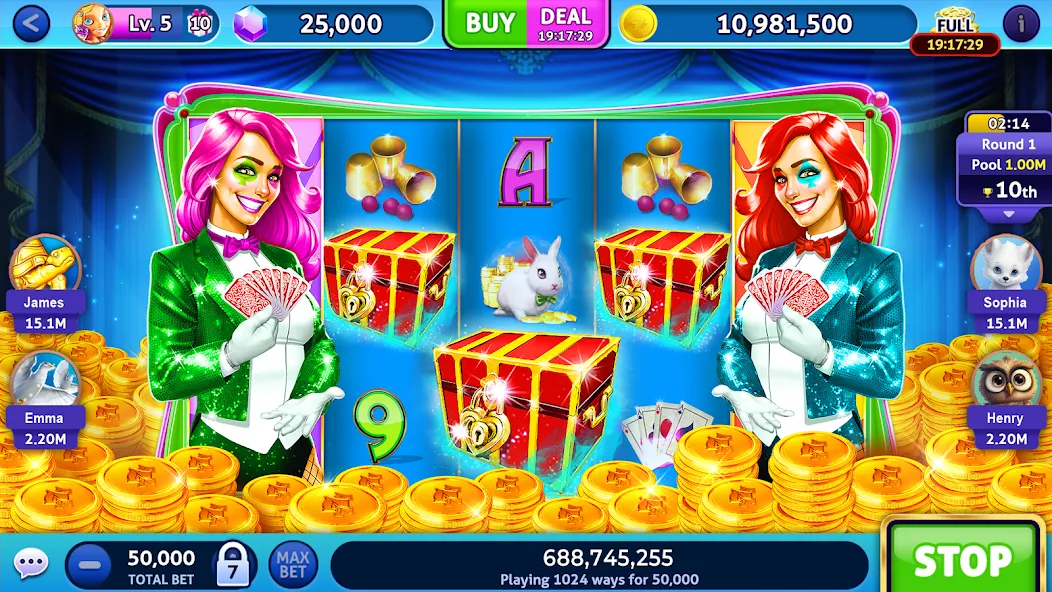 Взломанная Jackpot Madness Slots Casino (Джекпотджой Слоты)  [МОД Много монет] — стабильная версия apk на Андроид screen 1