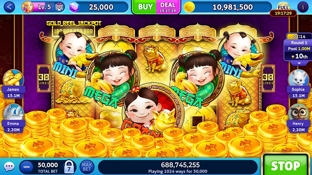 Взломанная Jackpot Madness Slots Casino (Джекпотджой Слоты)  [МОД Много монет] — стабильная версия apk на Андроид screen 3