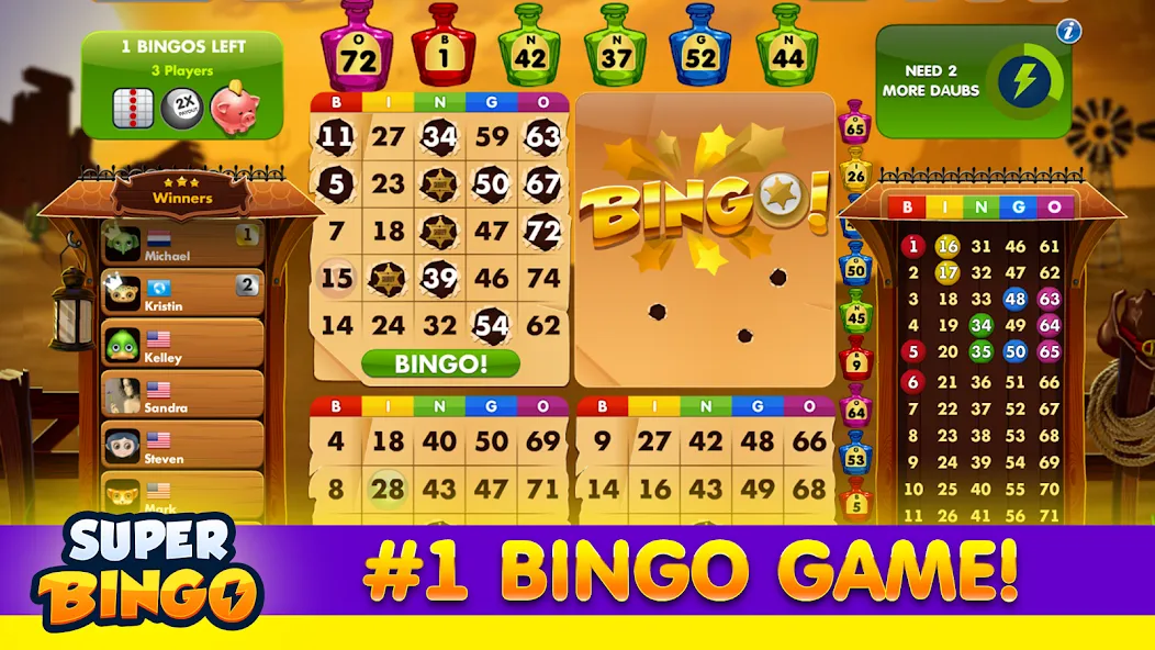 Скачать взломанную Super Bingo HD — Bingo Games (упер Бинго )  [МОД Бесконечные деньги] — стабильная версия apk на Андроид screen 4