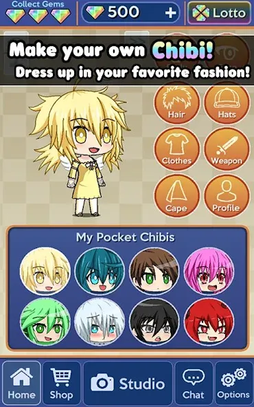 Скачать взломанную Pocket Chibi — Anime Dress Up (Покет Чиби)  [МОД Меню] — полная версия apk на Андроид screen 2