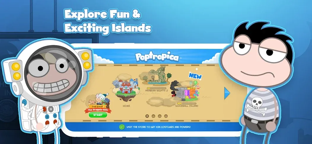 Скачать взломанную Poptropica: Fun Kids Adventure (Поптропика)  [МОД Unlimited Money] — полная версия apk на Андроид screen 1