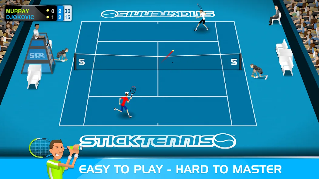 Скачать взлом Stick Tennis (Стик Теннис)  [МОД Меню] — последняя версия apk на Андроид screen 1