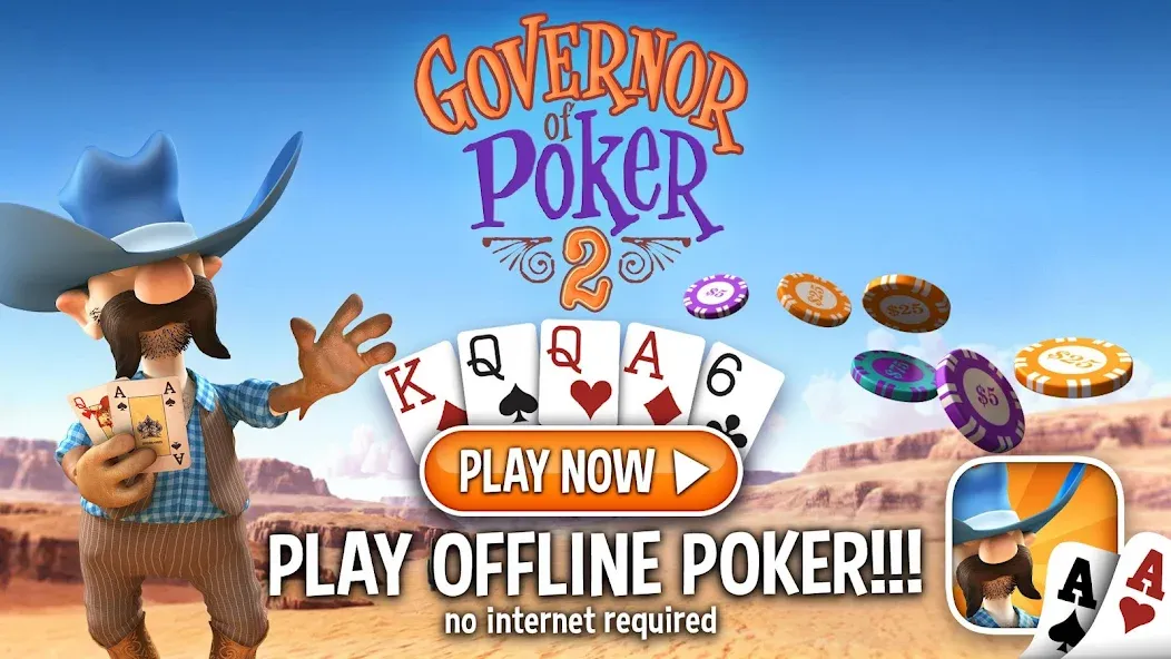 Скачать взлом Governor of Poker 2 — Offline  [МОД Mega Pack] — последняя версия apk на Андроид screen 1