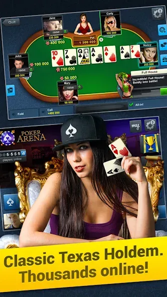 Скачать взломанную Poker Arena: texas holdem game (Покер Арена)  [МОД Menu] — полная версия apk на Андроид screen 1