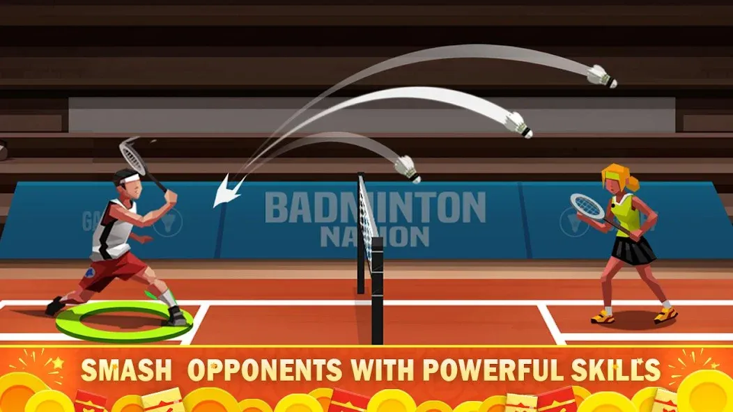 Скачать взлом Badminton League  [МОД Бесконечные монеты] — полная версия apk на Андроид screen 2