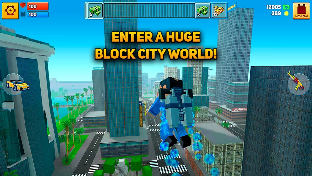 Скачать взломанную Block City Wars: Pixel Shooter (Блок Сити Варс)  [МОД Меню] — последняя версия apk на Андроид screen 2