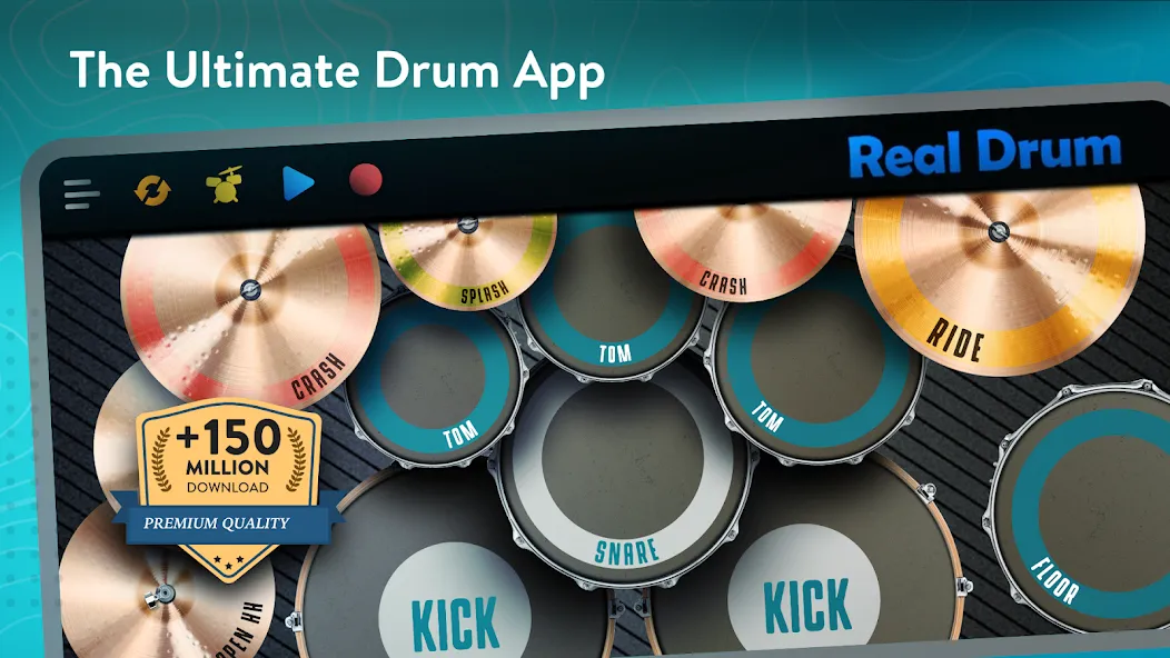 Скачать взлом Real Drum: electronic drums (Риал драм)  [МОД Mega Pack] — стабильная версия apk на Андроид screen 1