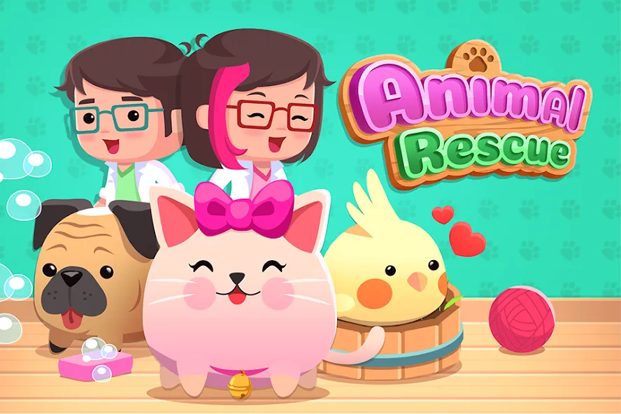 Взломанная Animal Rescue: Pet Shop Story (Анимал Рескью)  [МОД Много монет] — стабильная версия apk на Андроид screen 1