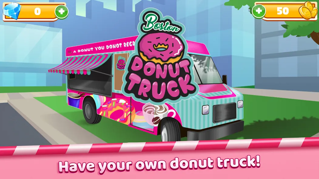 Взлом Boston Donut Truck: Food Game (Бостонский Донат Трак)  [МОД Menu] — последняя версия apk на Андроид screen 1