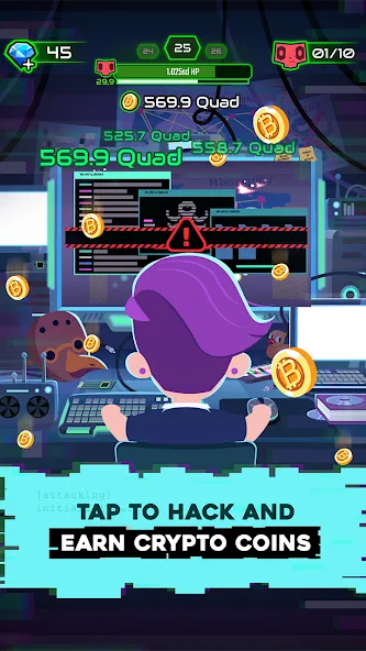 Взломанная Hacking Hero: Hacker Clicker (Хакинг герой)  [МОД Меню] — стабильная версия apk на Андроид screen 2