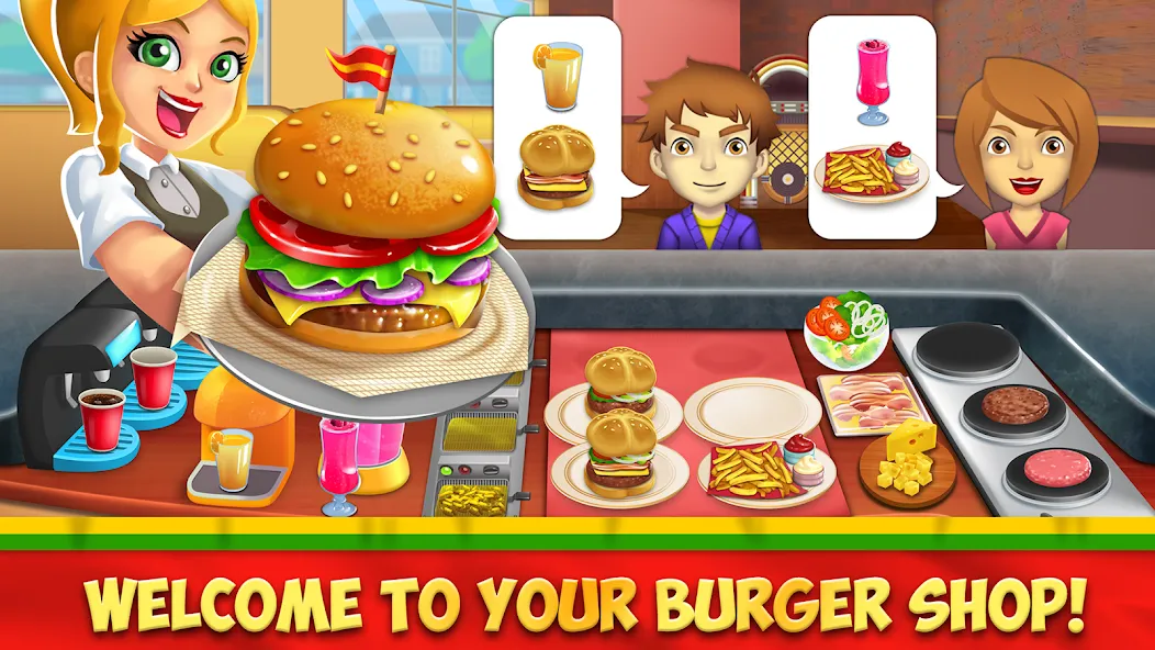 Скачать взломанную My Burger Shop 2: Food Game (Мой Бургер Шоп 2)  [МОД Много денег] — стабильная версия apk на Андроид screen 1