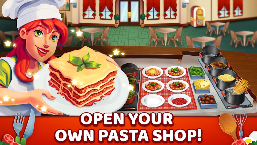 Скачать взломанную My Pasta Shop: Cooking Game (Мой Паста Шоп)  [МОД Бесконечные монеты] — стабильная версия apk на Андроид screen 1