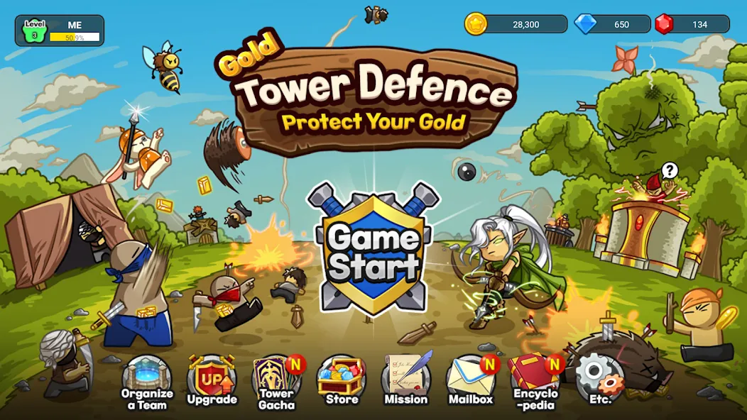 Скачать взлом Gold tower defence M (Голд тауэр дефенс М)  [МОД Menu] — последняя версия apk на Андроид screen 1