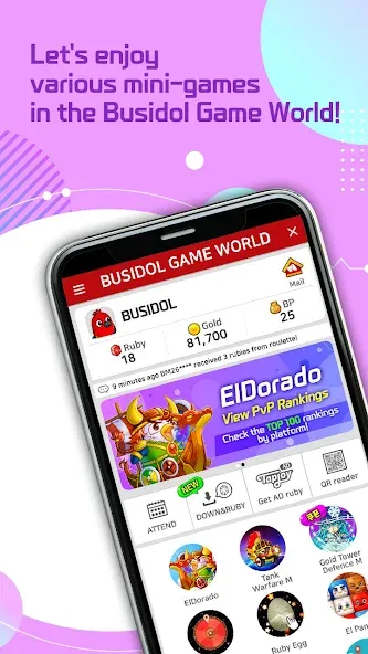 Взломанная Busidol Game World (Бусидол Гейм Ворлд)  [МОД Unlimited Money] — последняя версия apk на Андроид screen 1