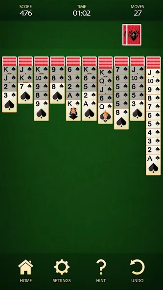 Скачать взломанную Spider Solitaire: Card Game (Спайдер Солитер)  [МОД Unlimited Money] — полная версия apk на Андроид screen 2