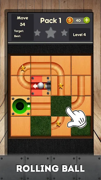 Скачать взломанную Rolling ball — slide puzzle  [МОД Бесконечные монеты] — полная версия apk на Андроид screen 1