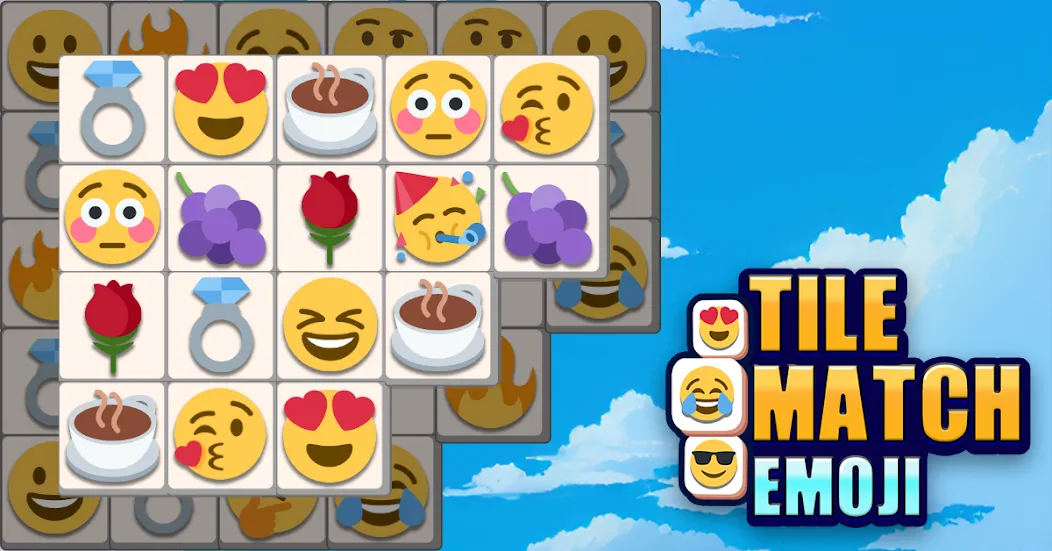 Скачать взломанную Tile Match Emoji -Triple Tile (Тил Матч Эмоджи)  [МОД Unlocked] — последняя версия apk на Андроид screen 1