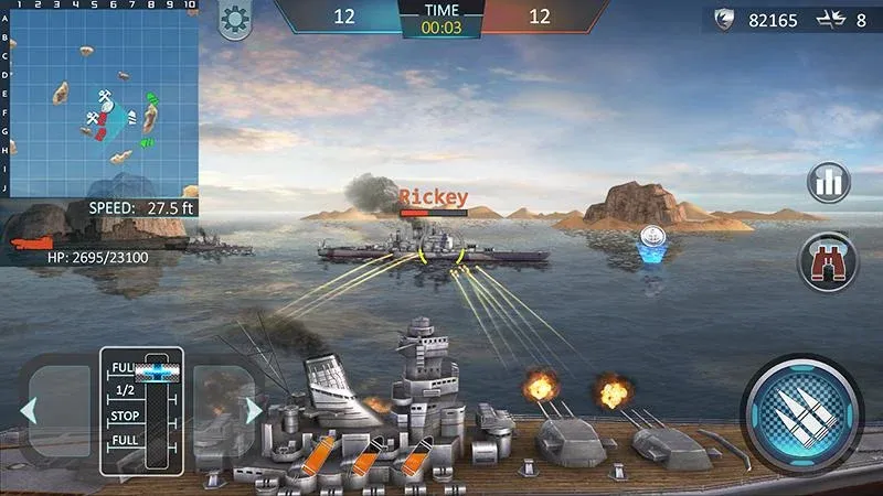 Скачать взломанную Warship Attack 3D  [МОД Unlocked] — последняя версия apk на Андроид screen 1