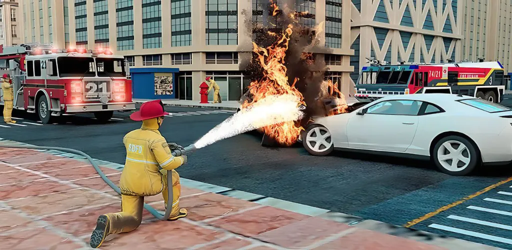 Скачать взломанную Real Firefighter 3D Simulator (Реальный Пожарник 3D Симулятор)  [МОД Unlocked] — последняя версия apk на Андроид screen 5