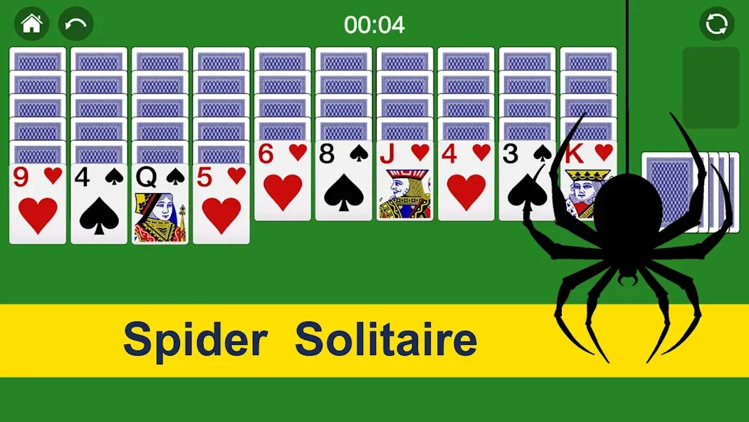 Взломанная Spider Solitaire Card Game Fun  [МОД Mega Pack] — полная версия apk на Андроид screen 1