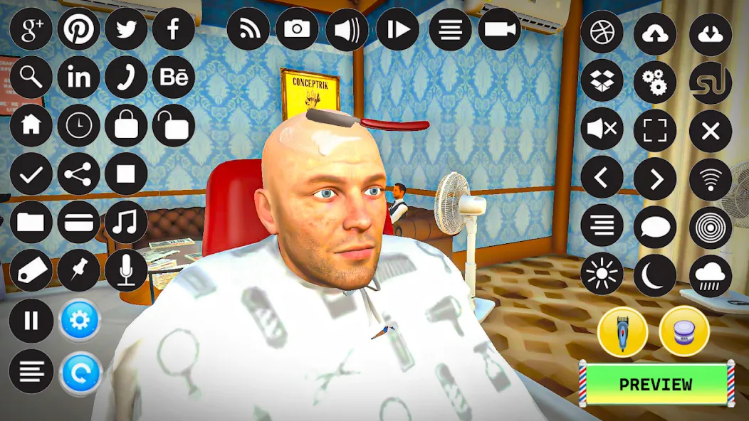 Взлом Barber Shop Hair Cut Sim Games (Барбершоп игры на подстригание волос)  [МОД Все открыто] — последняя версия apk на Андроид screen 1