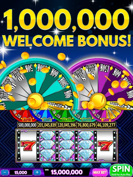 Скачать взлом Spin Vegas Slots: Slot Games (Спин Вегас слоты)  [МОД Бесконечные монеты] — полная версия apk на Андроид screen 1