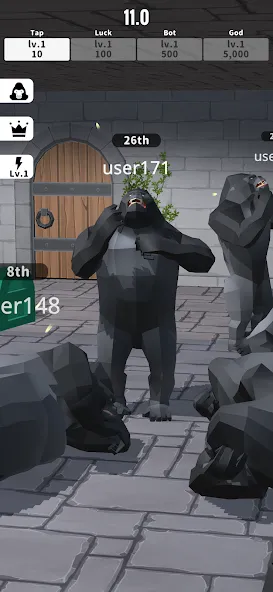 Скачать взломанную Gorilla Clicker (Горилла кликер)  [МОД Все открыто] — стабильная версия apk на Андроид screen 1