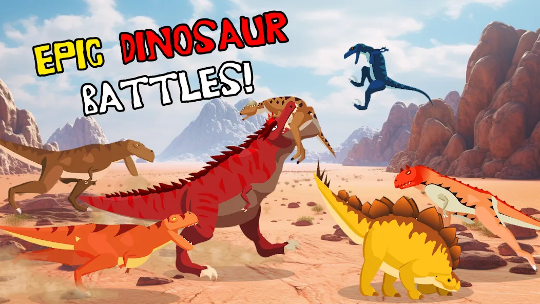 Скачать взлом T-Rex Fights Dinosaurs  [МОД Unlimited Money] — стабильная версия apk на Андроид screen 1