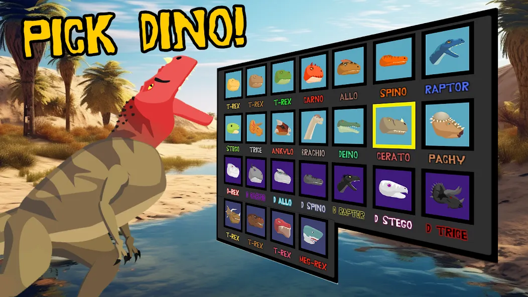 Скачать взлом T-Rex Fights Dinosaurs  [МОД Unlimited Money] — стабильная версия apk на Андроид screen 2