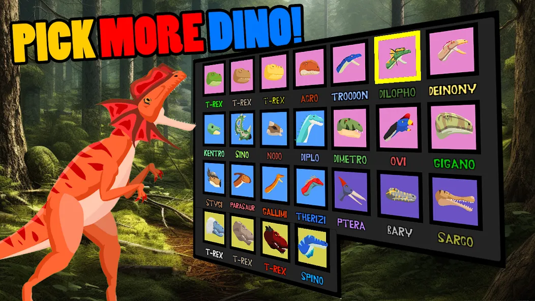 Скачать взломанную T-Rex Fights More Dinosaurs  [МОД Много монет] — последняя версия apk на Андроид screen 2