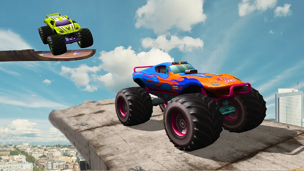 Скачать взлом Monster Truck Car Game 3d (Монстр Трак Стант)  [МОД Много монет] — полная версия apk на Андроид screen 1