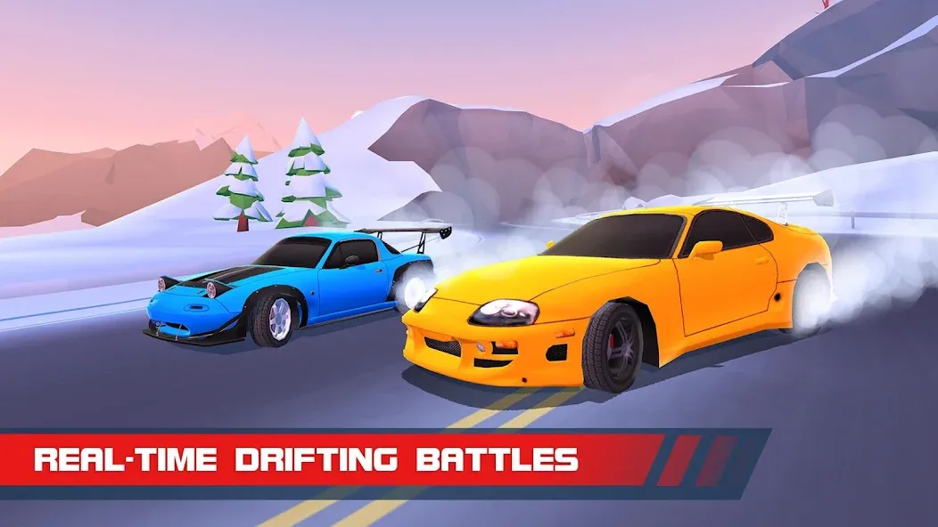 Скачать взломанную Drift Clash Online Racing (Дрифт Клаш)  [МОД Много монет] — последняя версия apk на Андроид screen 2