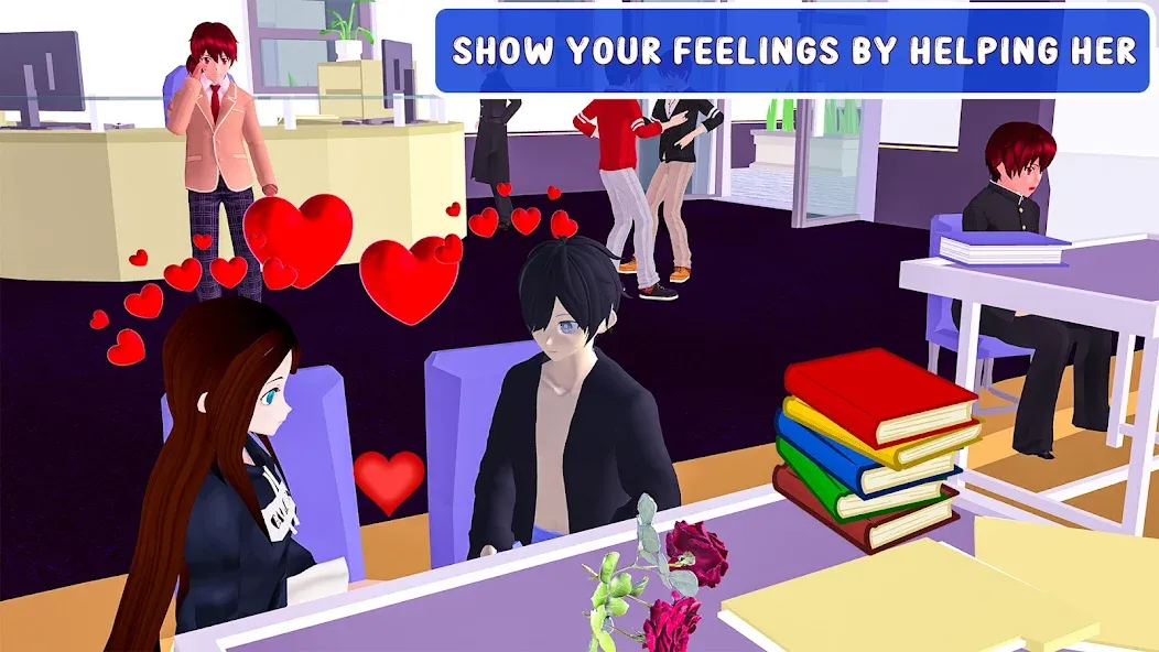 Скачать взлом Anime High School Love Story  [МОД Все открыто] — последняя версия apk на Андроид screen 2