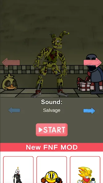 Взлом FNF Springtrap Mod Test (Мод Тест)  [МОД Бесконечные монеты] — стабильная версия apk на Андроид screen 1