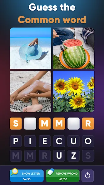 Скачать взломанную 4 Pics 1 Word: Guessing Games  [МОД Menu] — стабильная версия apk на Андроид screen 1