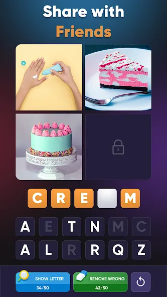 Скачать взломанную 4 Pics 1 Word: Guessing Games  [МОД Menu] — стабильная версия apk на Андроид screen 3