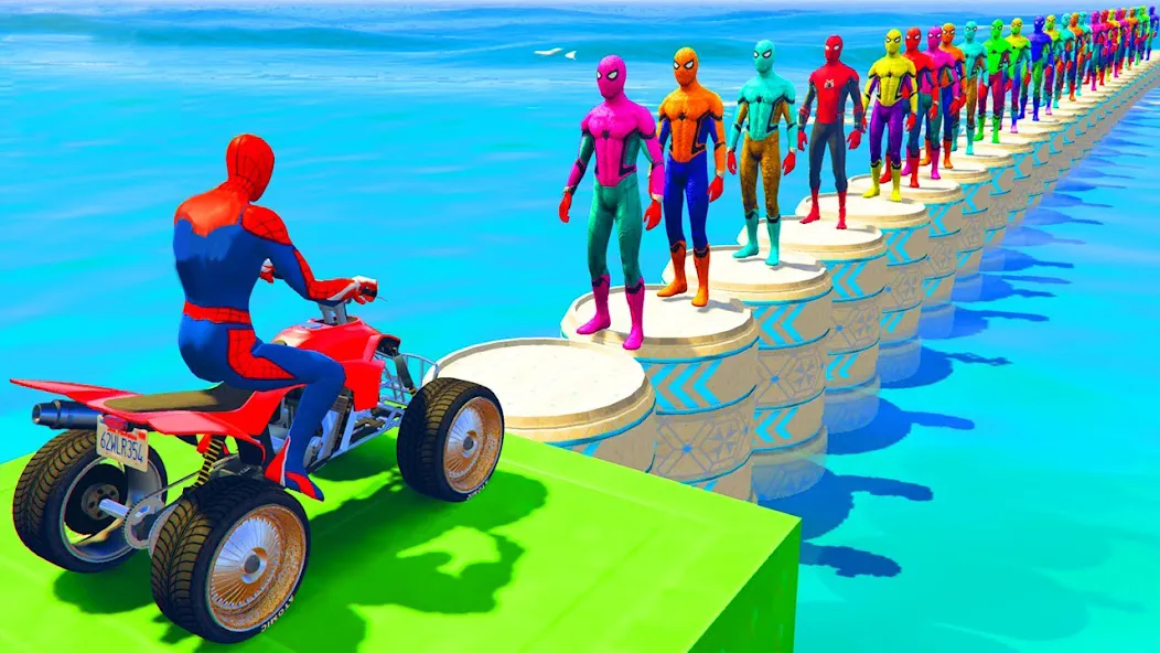 Взлом ATV Quads Bike Stunt Racing 3D (Квадроциклы Супергерои Гонки)  [МОД Mega Pack] — полная версия apk на Андроид screen 1