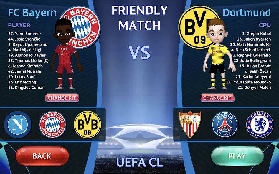 Взлом Champions League — UEFA Game (Чемпионс Лига)  [МОД Меню] — полная версия apk на Андроид screen 1