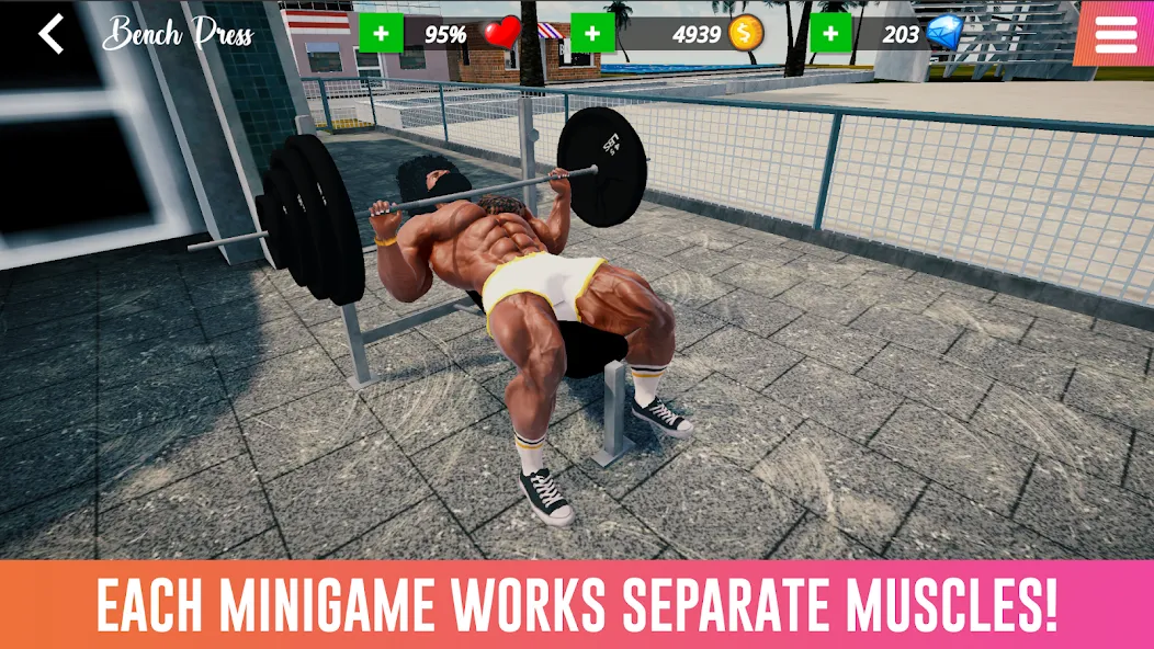 Скачать взломанную Iron Muscle IV — GYM simulator (Айрон Масл АйВи)  [МОД Много денег] — последняя версия apk на Андроид screen 3