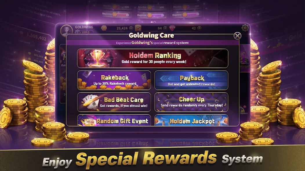 Скачать взломанную GoldWing Casino Global (Голдвинг Казино Глобал)  [МОД Menu] — стабильная версия apk на Андроид screen 1