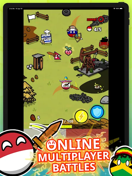 Взломанная Countryball Potato Mayhem (Кантрибол Потето Мейхем)  [МОД Бесконечные деньги] — последняя версия apk на Андроид screen 5