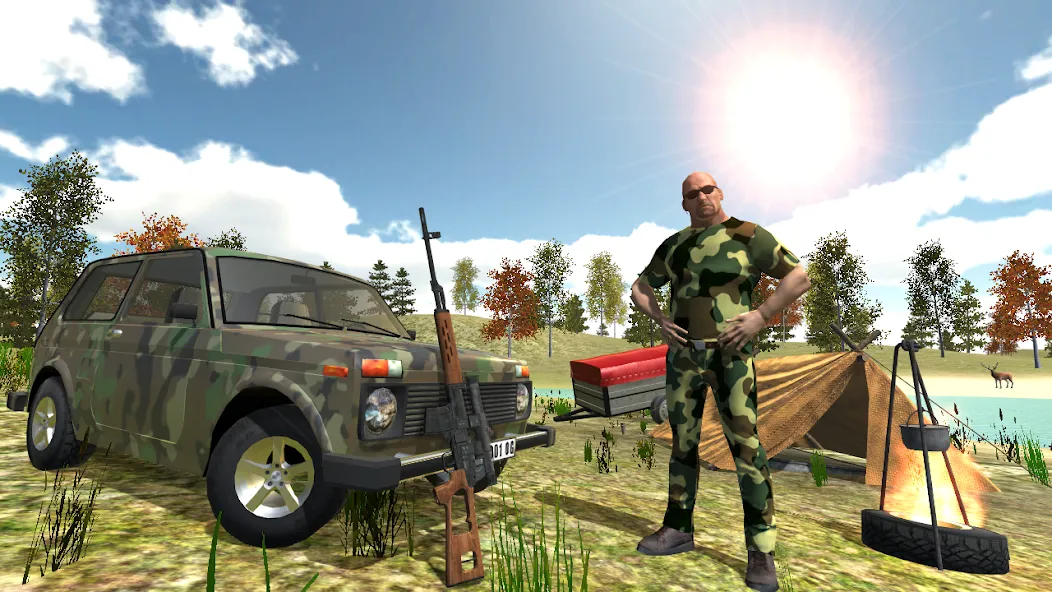 Скачать взломанную Hunting Simulator 4×4  [МОД Mega Pack] — последняя версия apk на Андроид screen 1